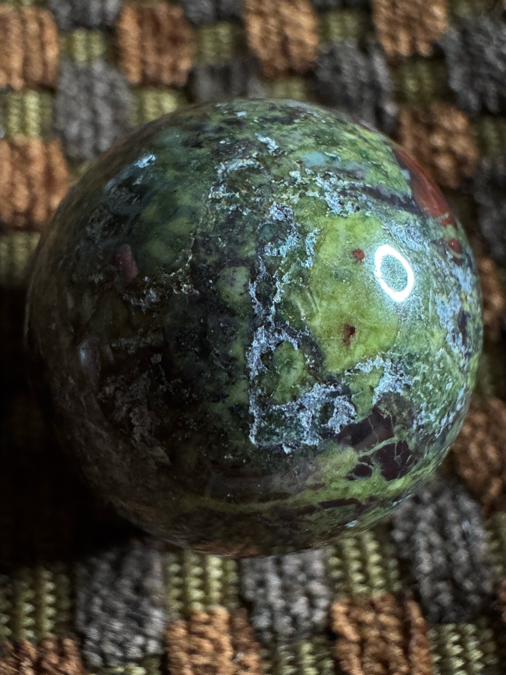 Gemstone Sphere Set_Howlite, Milky Qrtz, Strawberry Quartz & Dragon Blood Jasper - Picture 7 of 11